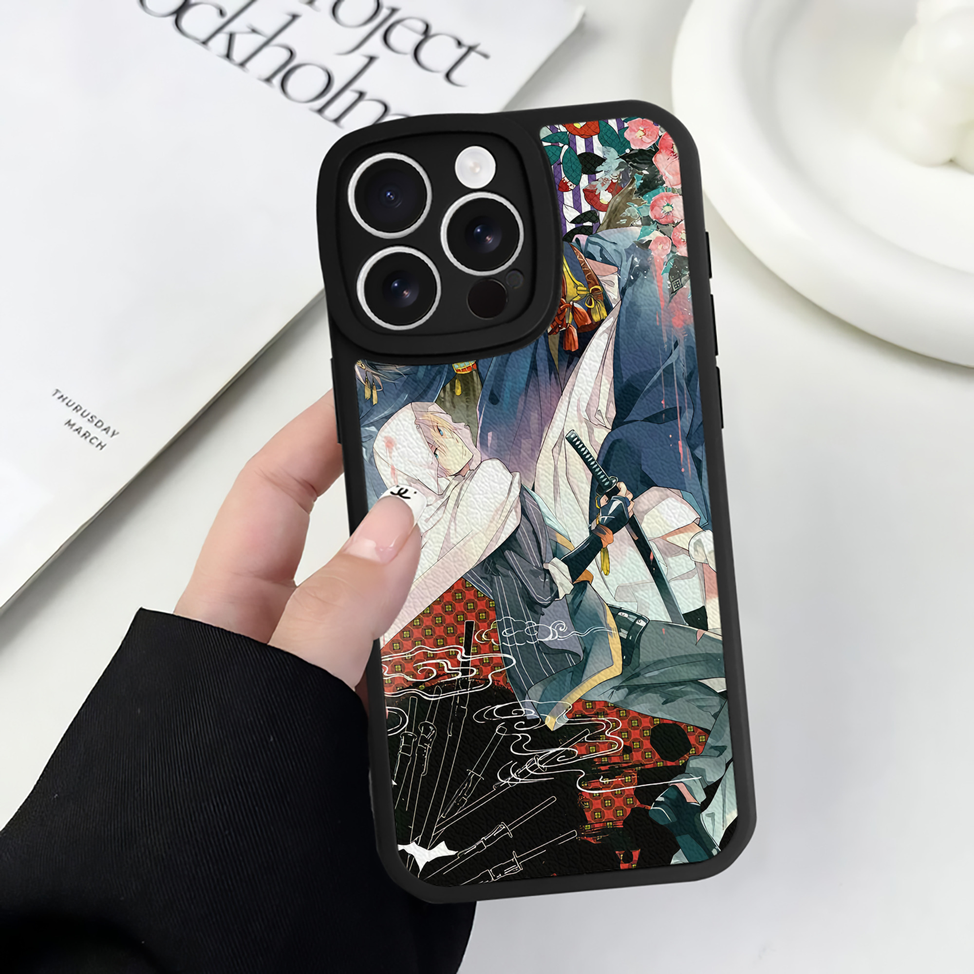 （画像用） 刀剣乱舞 Touken Ranbu 【iPhone 16シリーズ対応】シリコンスマホケース（レザー調） 材質：シリコン